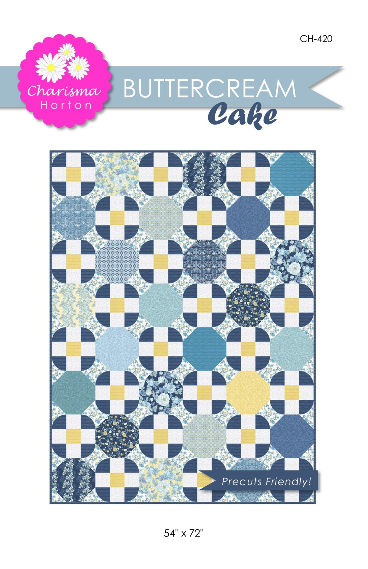 Digital Quilt pattern Buttercream Cake